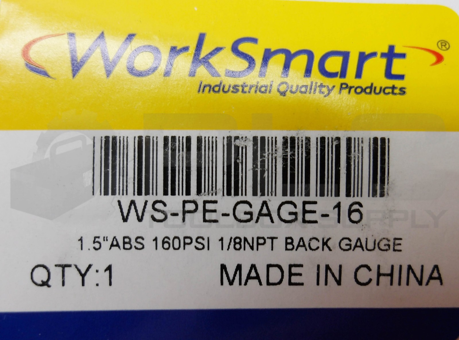 NEW LOT OF 2 WORKSMART WS-PE-GAGE-16 PRESSURE GAUGE 0-160PSI