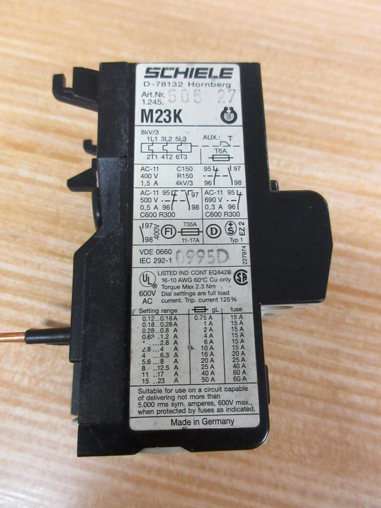 Schiele 1.245.505-27 Thermal Overload Relay M23K