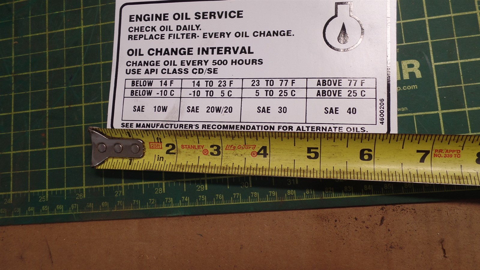 GENUINE TROJAN O&K 10-460020600 OIL SERVICE DECAL, 10460020600, 10 460020600