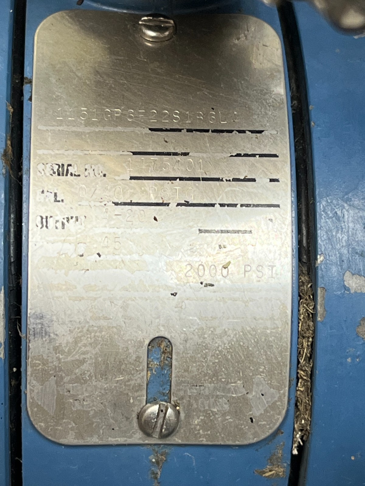 Rosemount 1151GP6 0-400 PSI HART Transmitter w/Plate