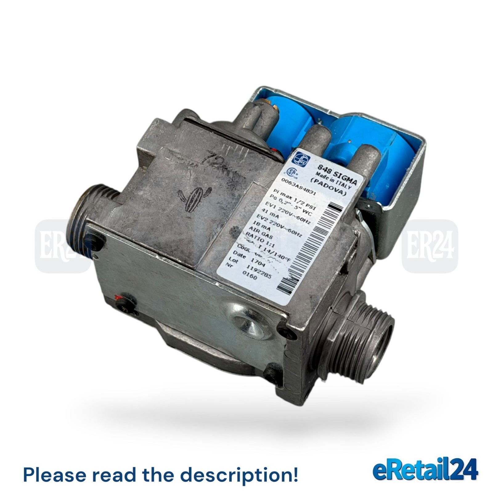 💯Workin Electrolux Professional 0CBAKU Gas Valve, Natural Gas, 120 Volt, 60HZ