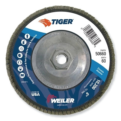 Weiler 50660 Tiger Flap Disc 60 Grit Zirconia 6 Inch Phenolic Backing