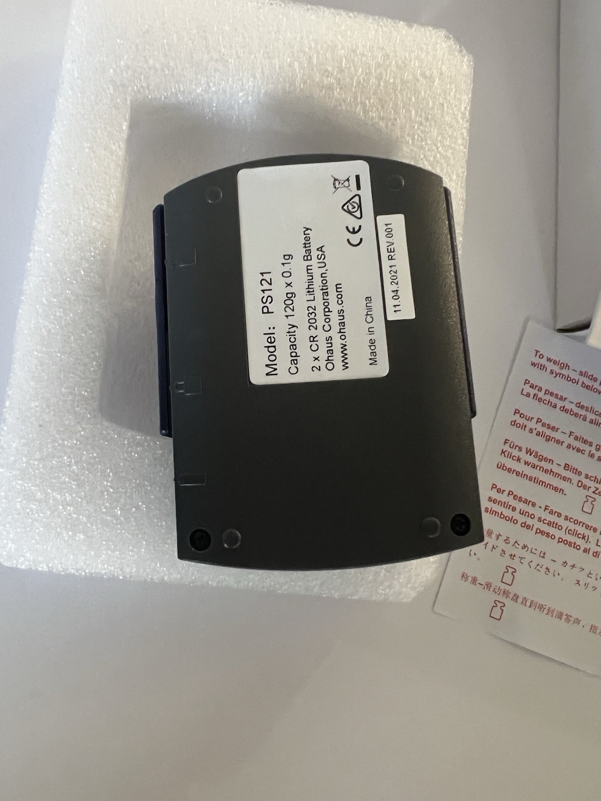 OHAUS PS121 Portable Scale,Plastic Pltfrm,120g Cap. 15X596
