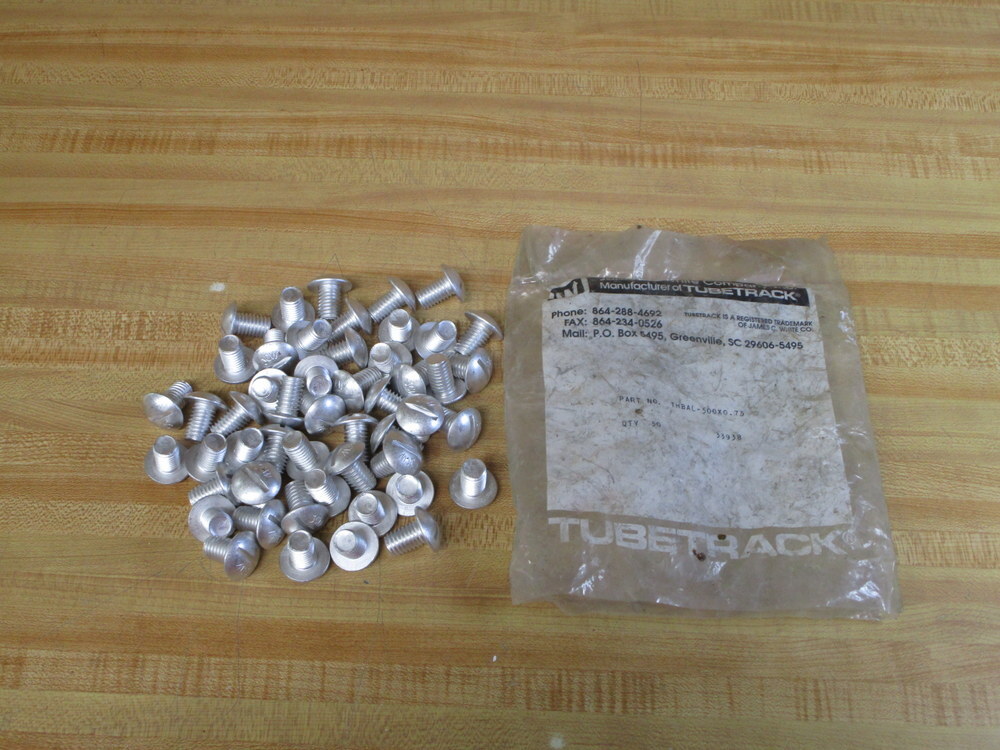 James C. White THBAL-500X0.75 Tubetrack Bolt 33938 (Pack of 50)