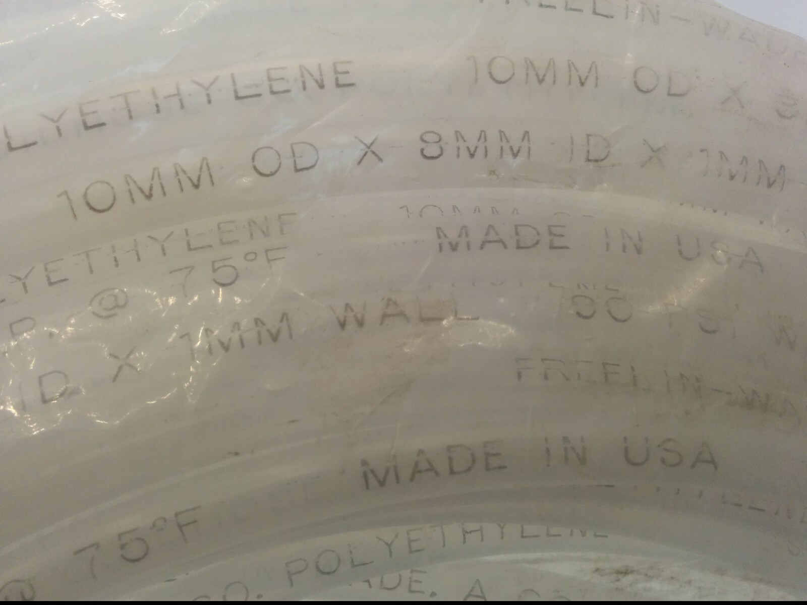 COILHOSE PNEUMATICS PE1010-100 NATURAL PE 10mm x 8mm x 1mm – 100′ BAG 90 PSI NIB