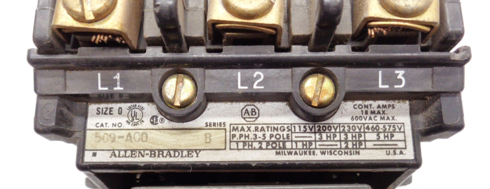 ALLEN BRADLEY 509-AOD /B CONTACTOR 509-A0D W/ CB236 592-BOW16 /A 592-B0W16 W40