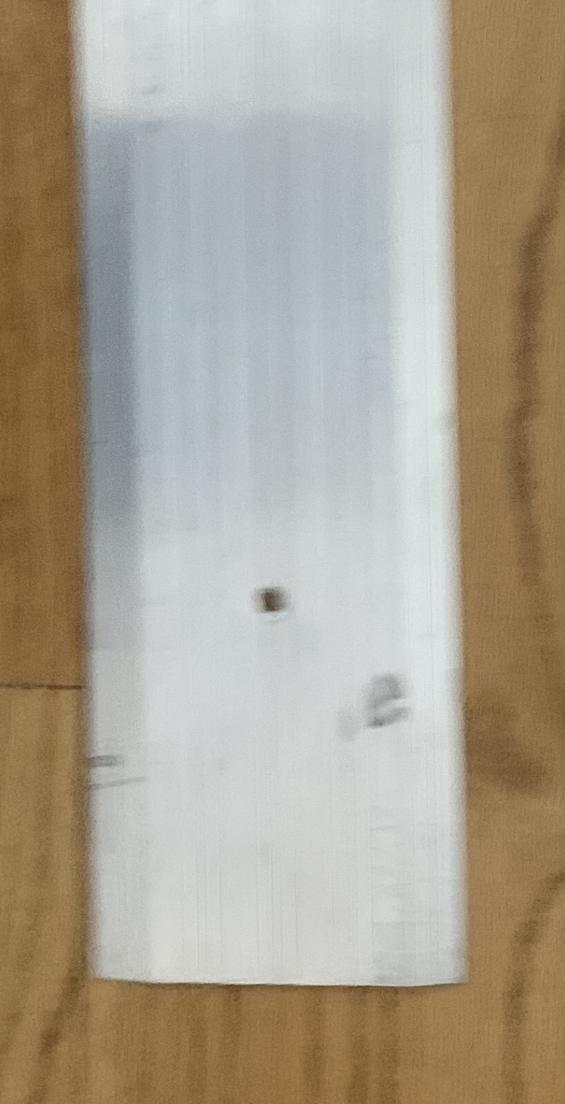Fluted Saddle 5 in. x 36 in. Aluminum Commercial Threshold, no screws, has scuff