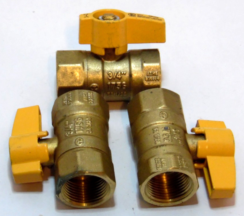 *LOT OF 3* Acme GBV02, SHUTT-OFF BRASS VALVE, LPG BALL VALVE 3/4 FNPT 175G