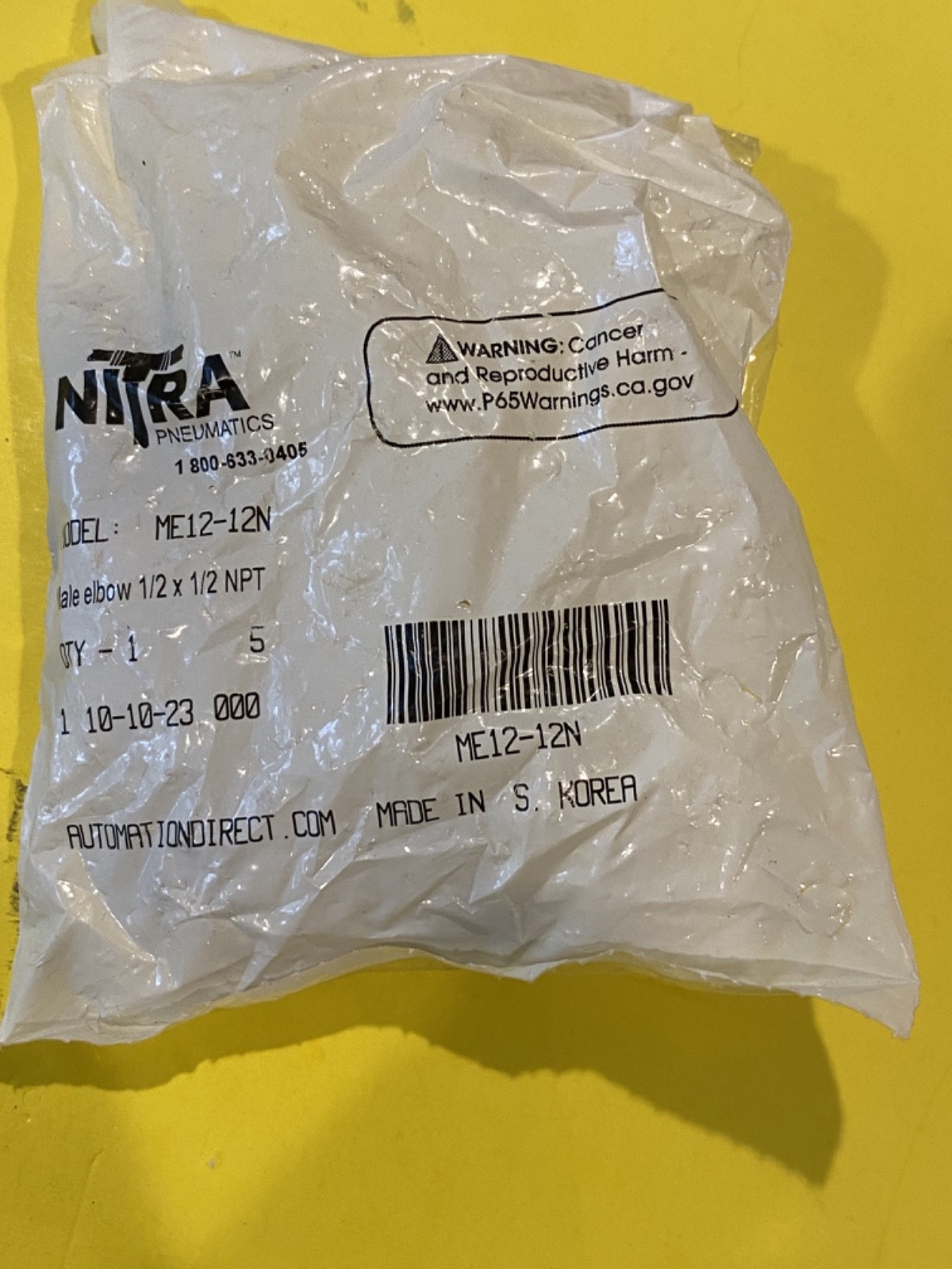 Automation Direct ME12-12N Elbow, 1/2’x1/2″ NPT (Qty 2) Free Shipping!