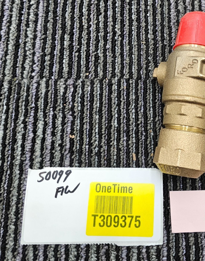 Ford 3/4 CTS NL Stop Brass Ball Valve, 5-3/8 in. Overall Length