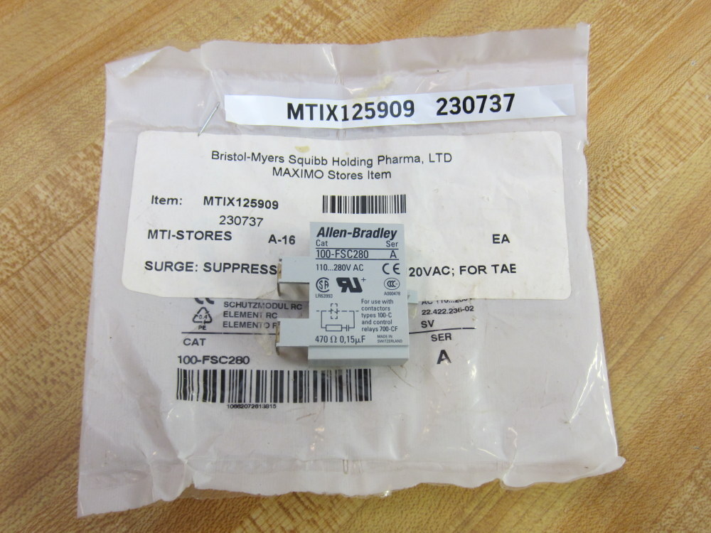 Allen Bradley 100-FSC280 Surge Suppressor 100FSC280 Ser A