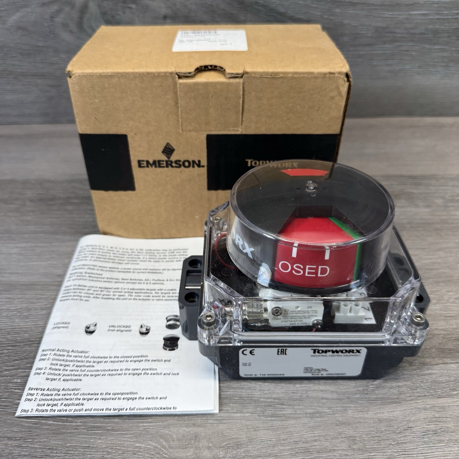Emerson Fisher TopWorx TVA-M2WGNAM Valve Limit Switch Valvetop Switchbox Control