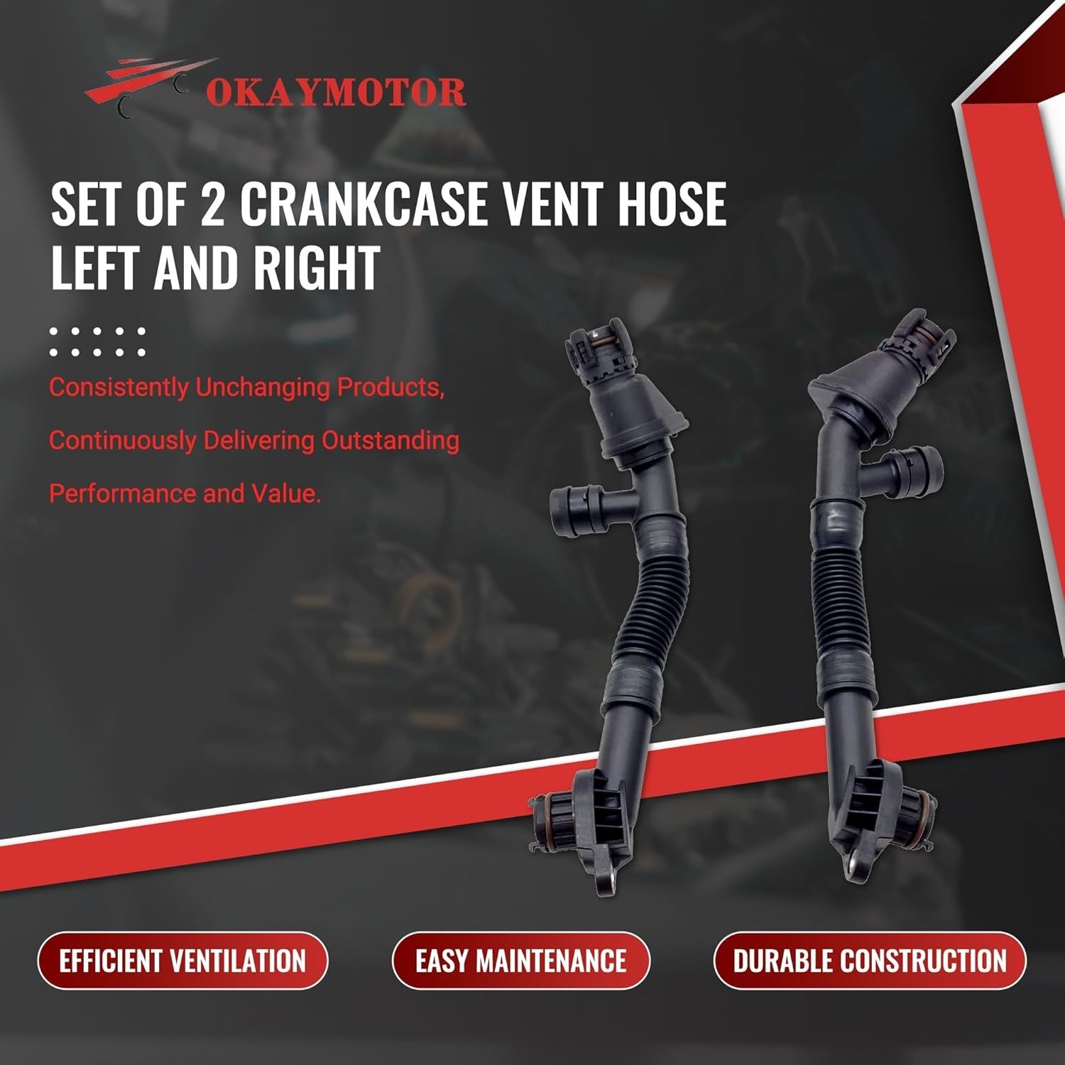 Set of 2 Crankcase Vent Hose Left and Right N63 pcv for BMW 550i 650i 750i X5…