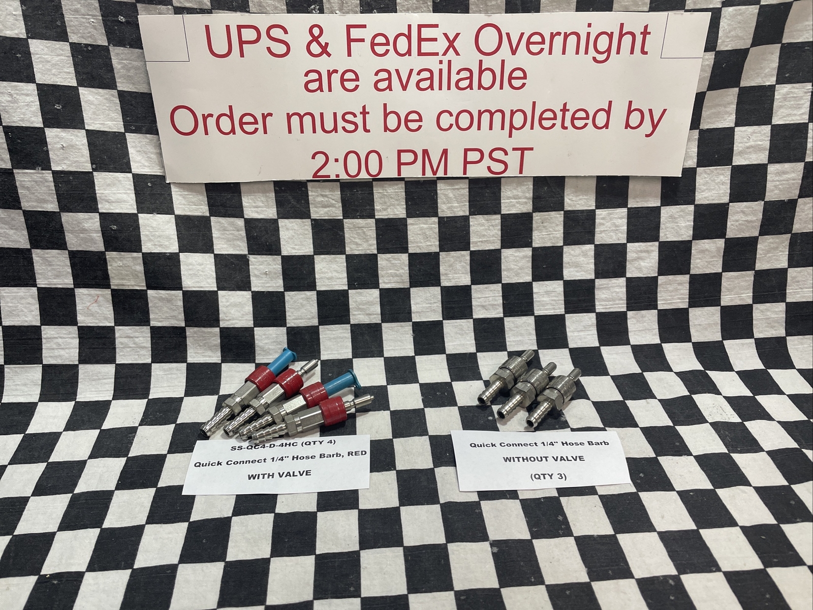 SWAGELOK Quick Connect 1/4″ Hose Barb, SS-QC4-D-4HC, LOT OF 7, SHIPSAMEDAY#W31J
