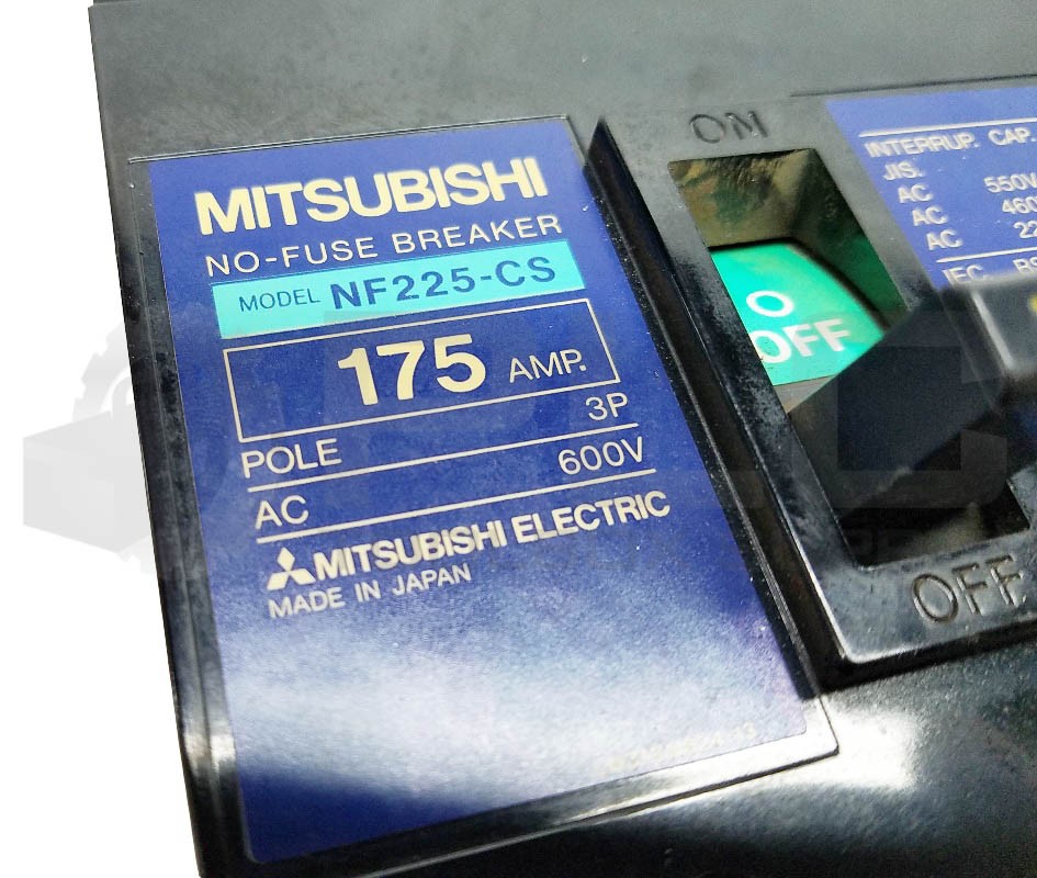 MITSUBISHI NF225-CS NO-FUSE CIRCUIT BREAKER 175AMP 3P 600V