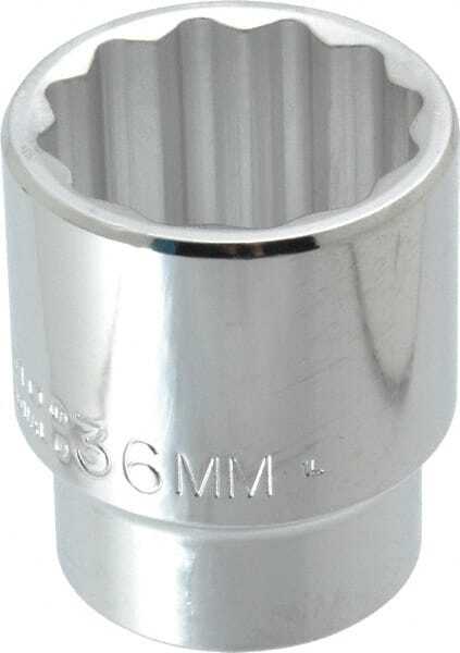 Proto J5436M Hand Socket: 36 mm Socket, 12-Point Chrome-Plated