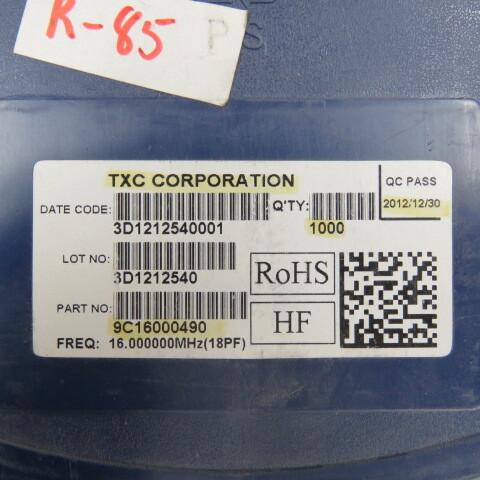 TXC-CORP 9C16.000196 Qty of 100 per Lot Crystals 16.000MHz 10ppm -20 +70C 18pF