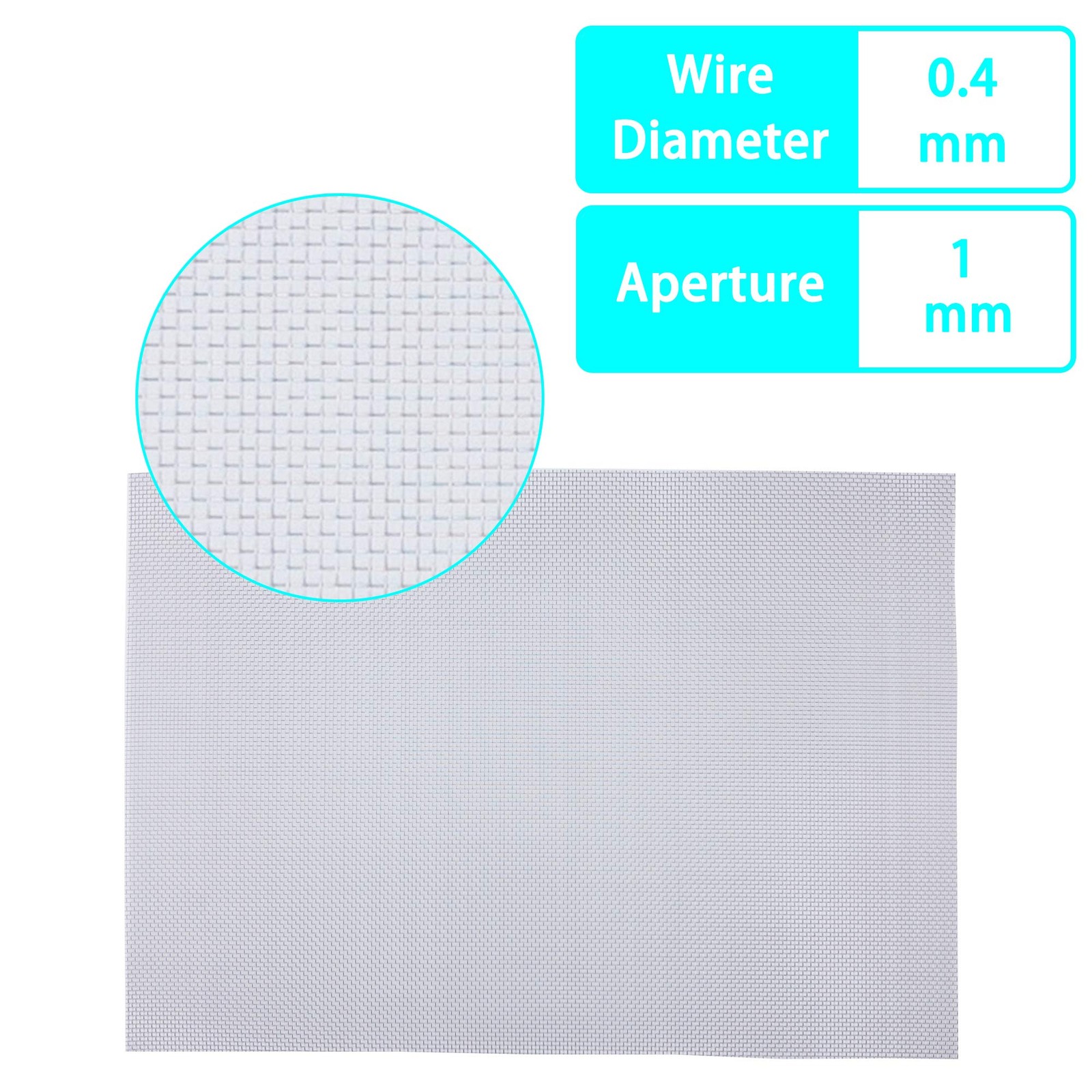 SOTEE 4 Pack – 304 Stainless Steel Woven Wire Mesh 20Mesh-11.8″ x 8.27″, Gray