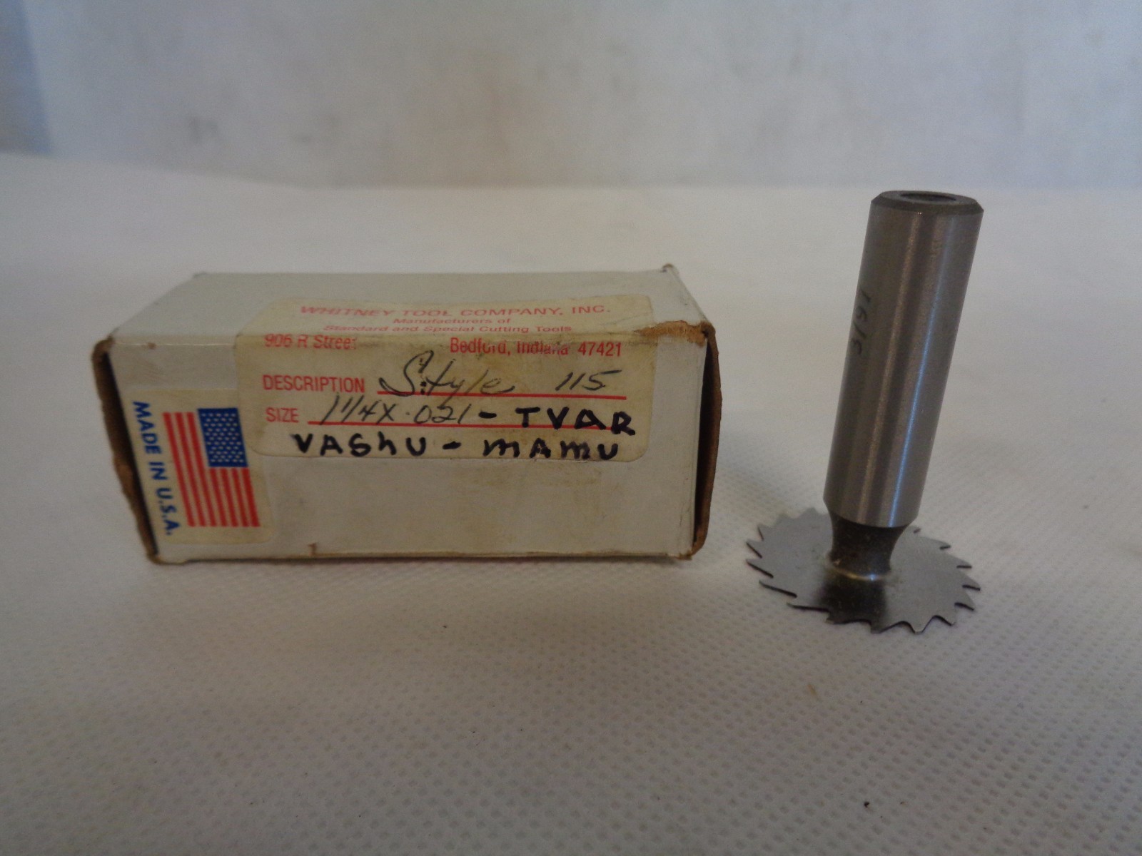 NEW WHITNEY TOOL STYLE 115 1-1/4 X .021 HSS CUTTER