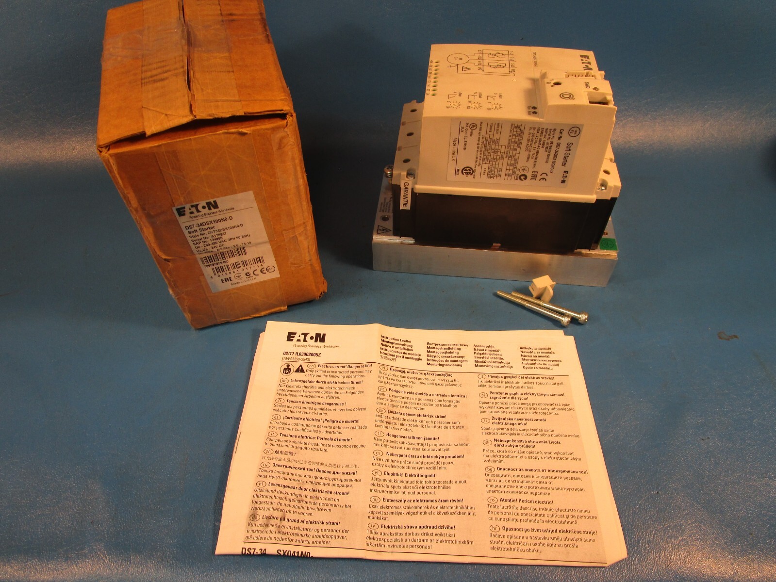 EATON DS7-34DSX100N0-D, Soft Starter, 100A 200/480V 50/60HZ 3PH, Style DS734DSX1