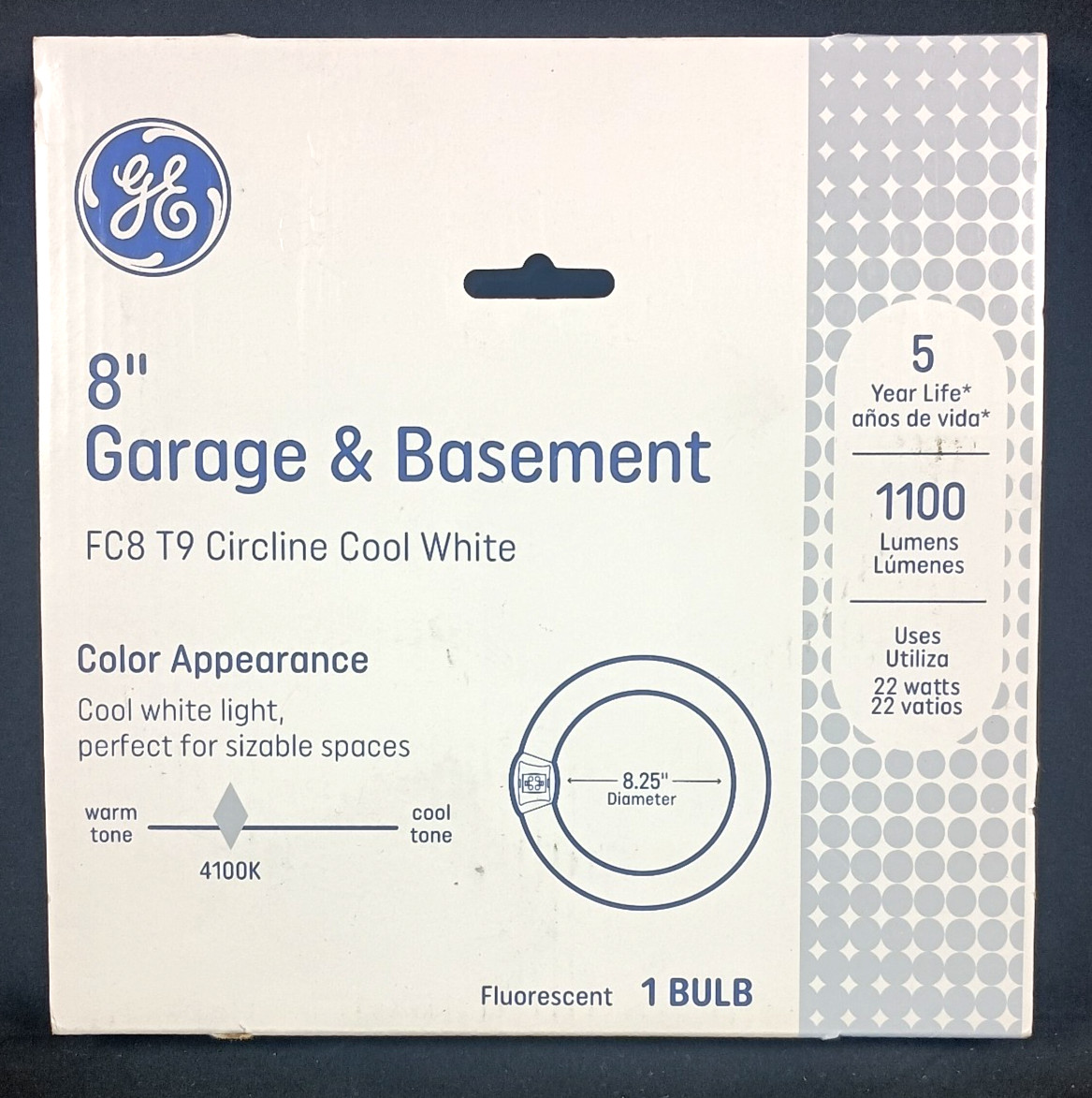 GE Lighting FC8T9/CW Circline Fluorescent Lamp 8″ 22W 4100K Cool White NEW✅