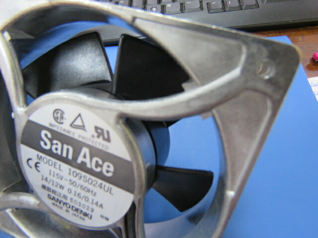 SANYO DENKI AMERICA INC. 109S024UL Qty of 1 per Lot Fan Tubeaxial 115VAC Square
