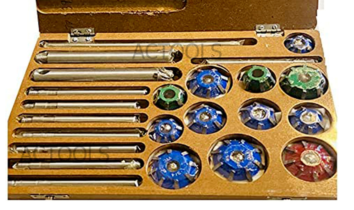 CARBIDE TIPPED VALVE SEAT CUTTER SET 24 PCS 1.1/4″ TO 1.7/8″ 45 + 30,70 DEG