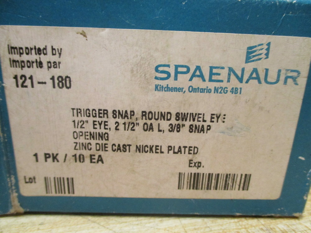 Spaenaur 121-180 Trigger Snap Hook 121180 (Pack of 9)