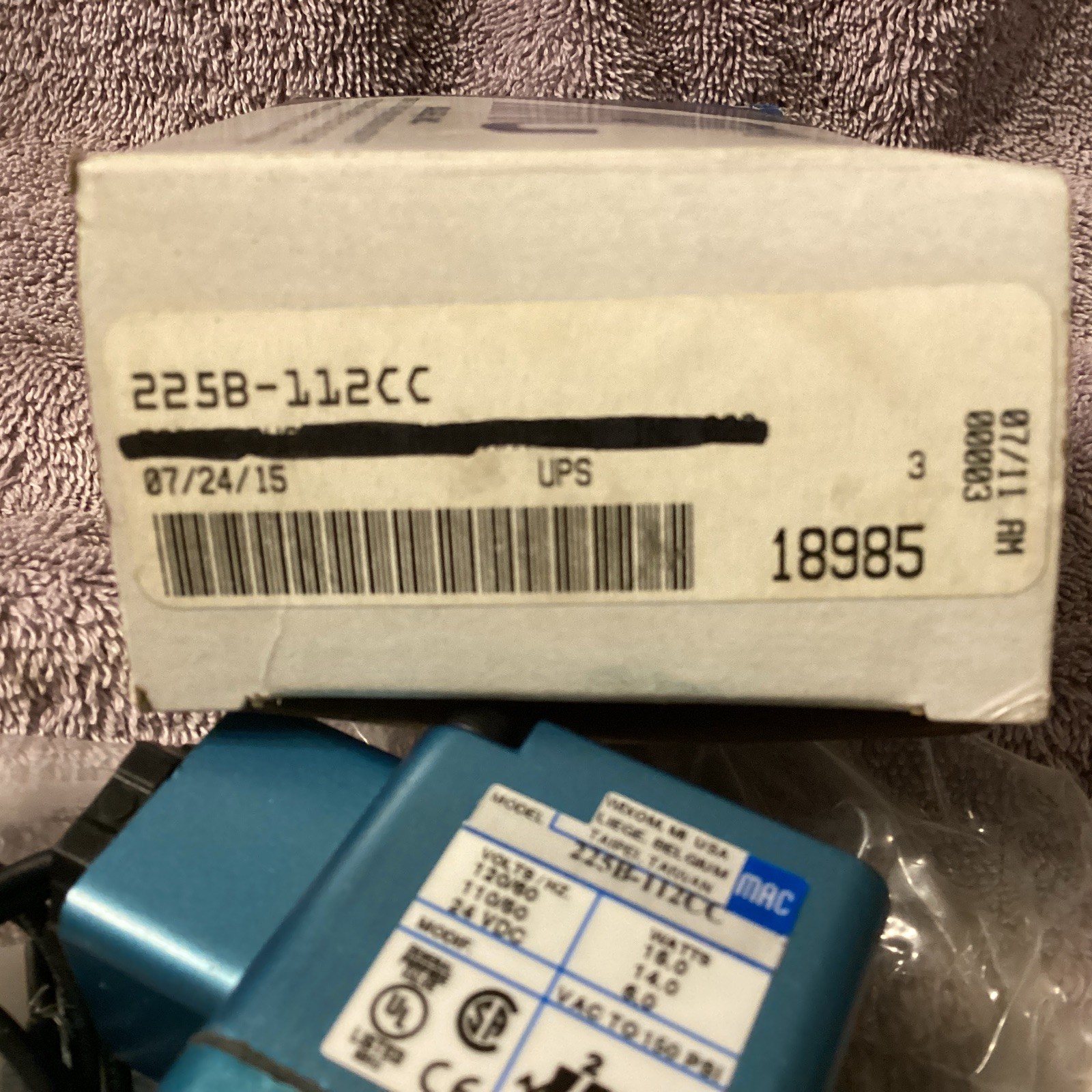 MAC VALVE…225B-112CC….SOLENOID VALVE….NEW