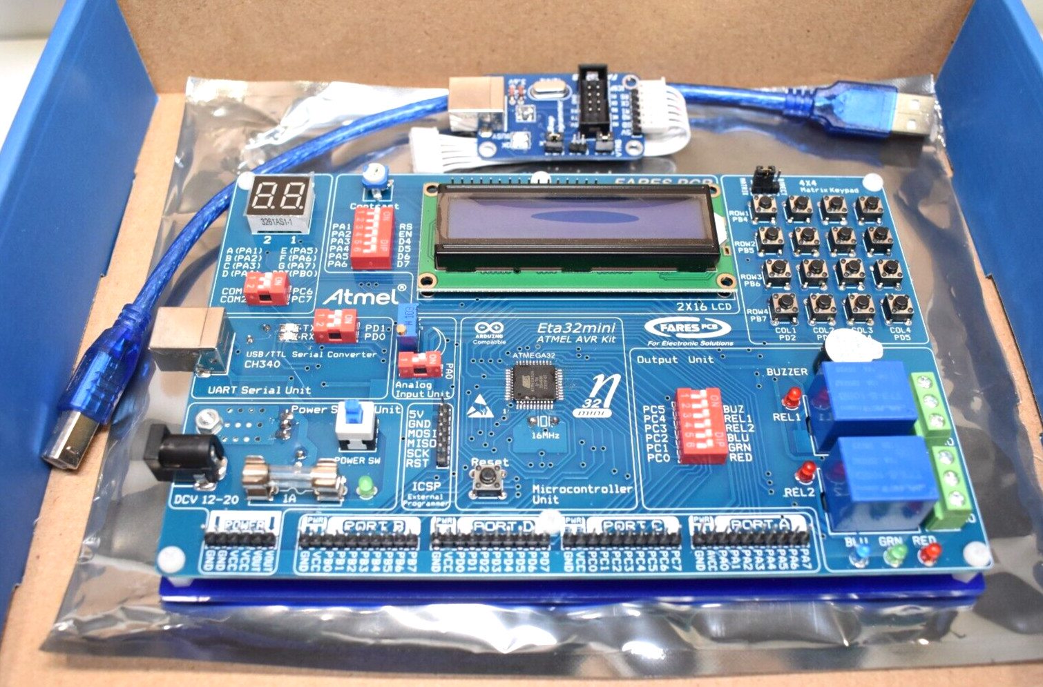 ATMEL AVR development Board Atmega32 kit (Eta32mini)