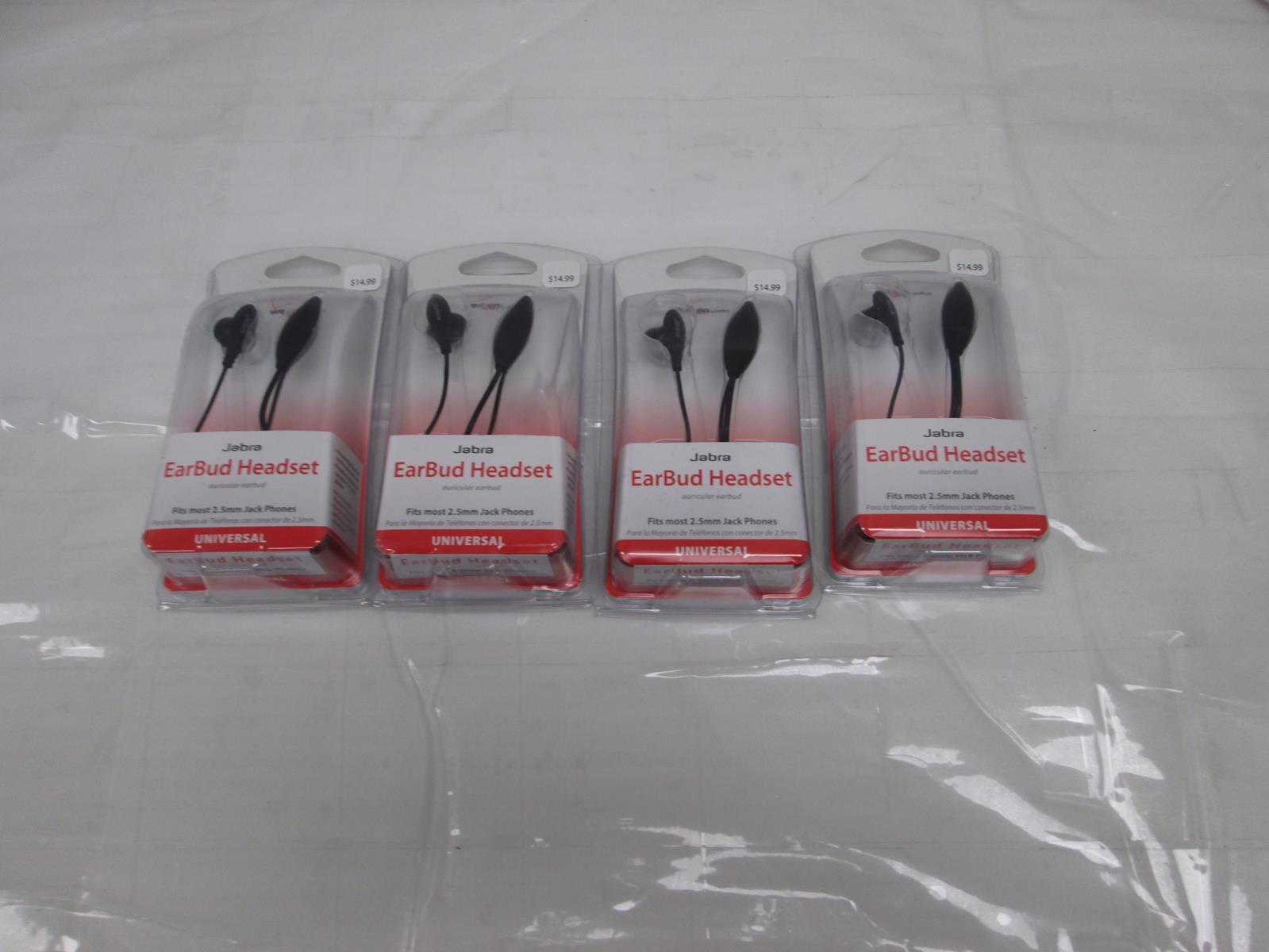 JABRA LOT OF 4 JABSUDBLAK UNIVERSAL EARBUD HEADSET