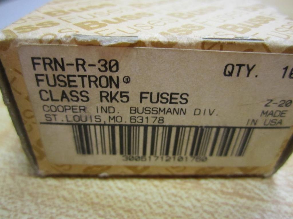 Bussmann FRN-R-30 Fusetron Fuse FRNR30 (Pack of 10)