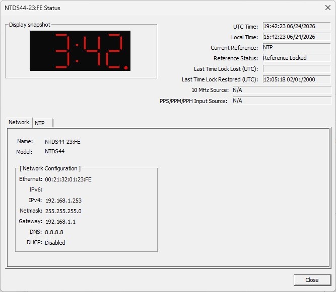 Lot of 2 MASTERCLOCK NTDS44 Network POE NTP Time Protocol LED Display Clock