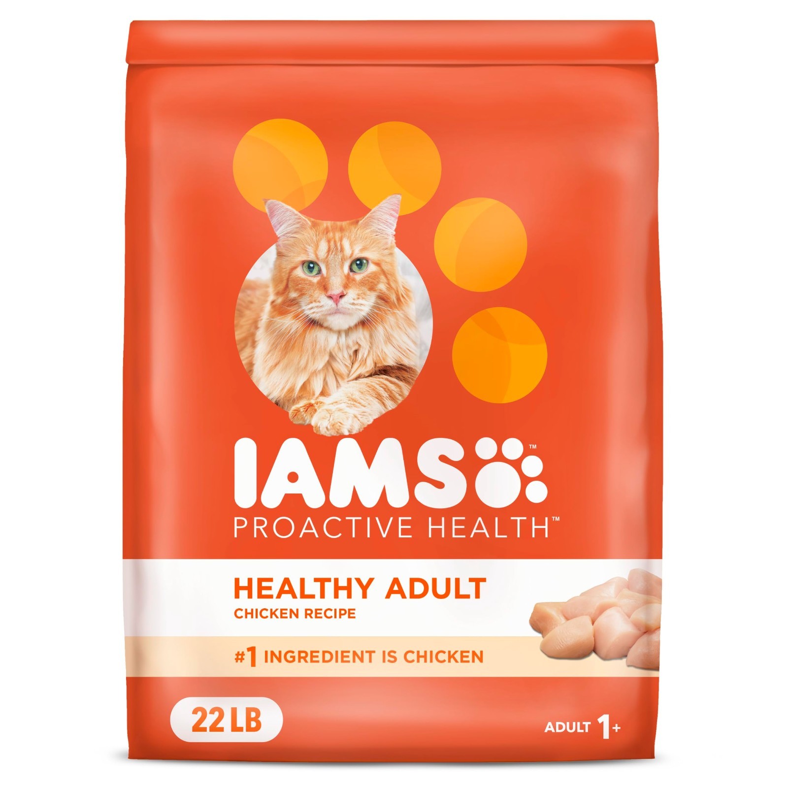(2 pack) Iams Proactive Health Chicken Dry Cat Food, 22 Lb Bag