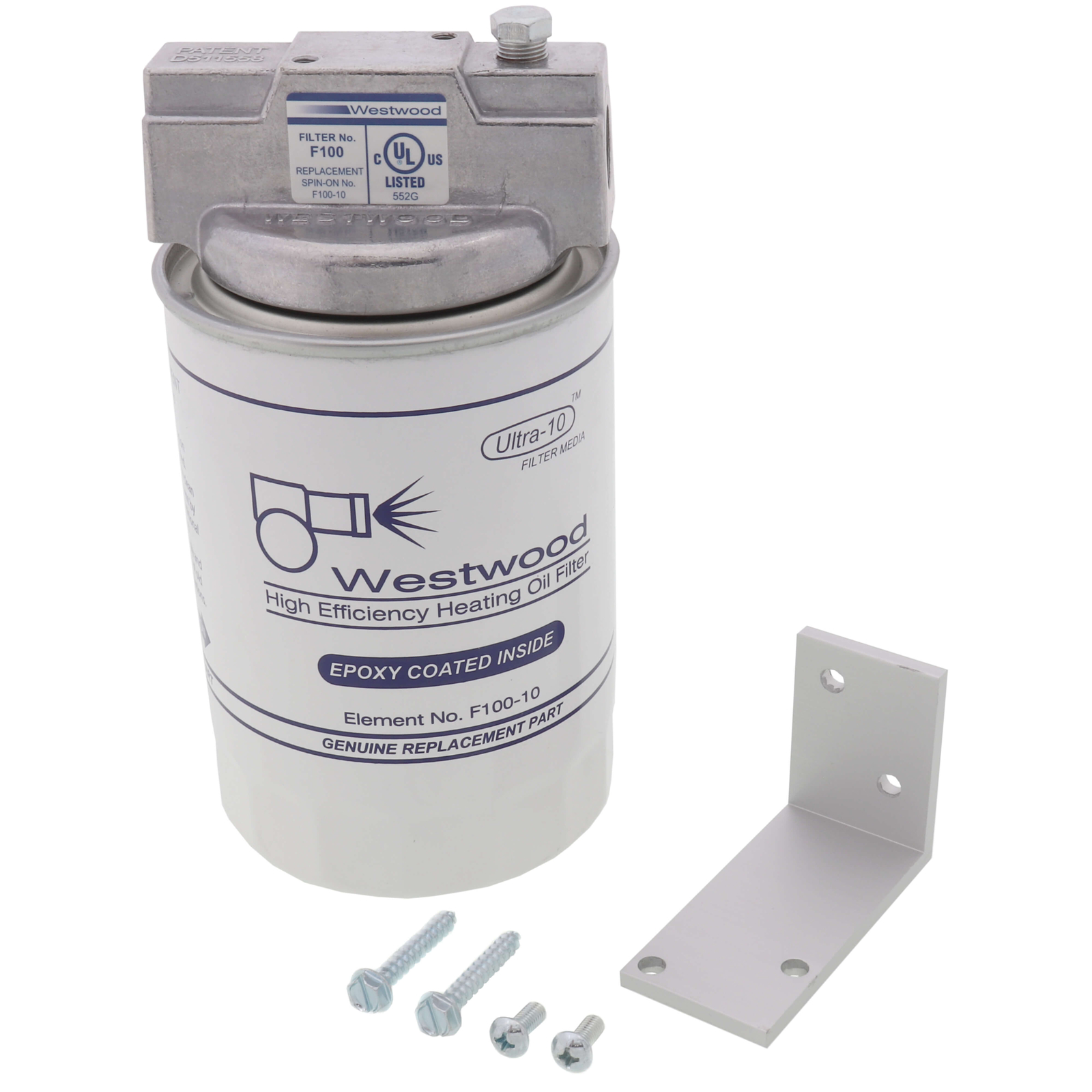 Westwood F100-2 Spin-On Filter Kit With Bracket (Epoxy, 10 Micron)
