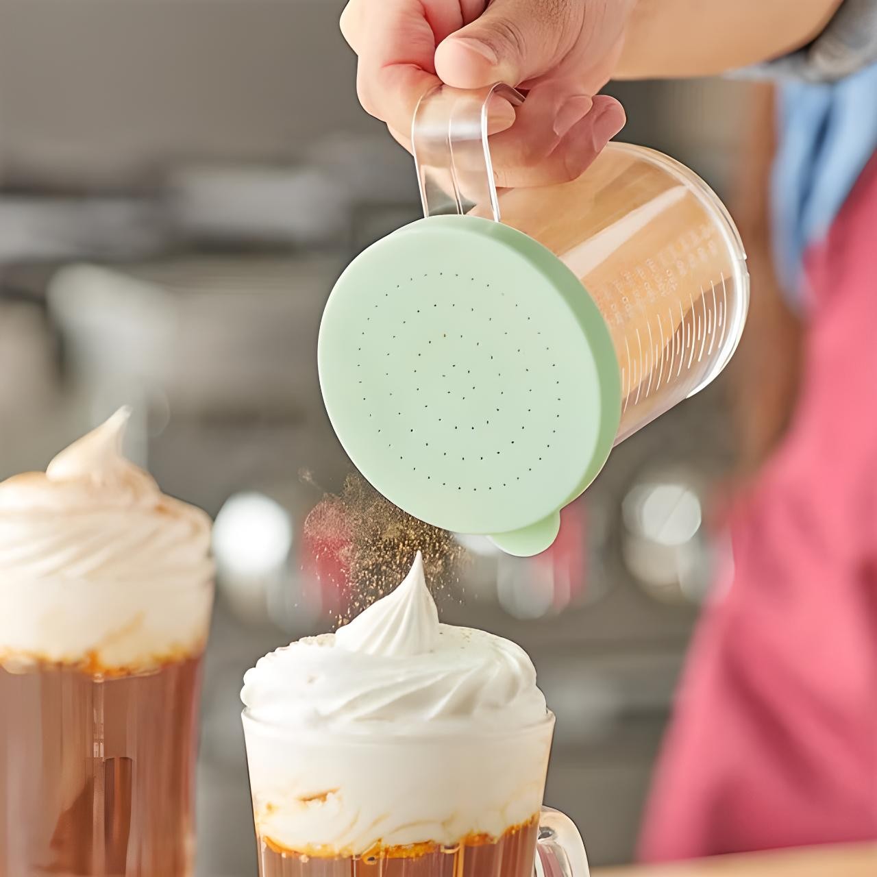 5 Pack 10-Ounce Polycarbonate Shakers with Colored 1 MM – 7 MM Perforated Lids