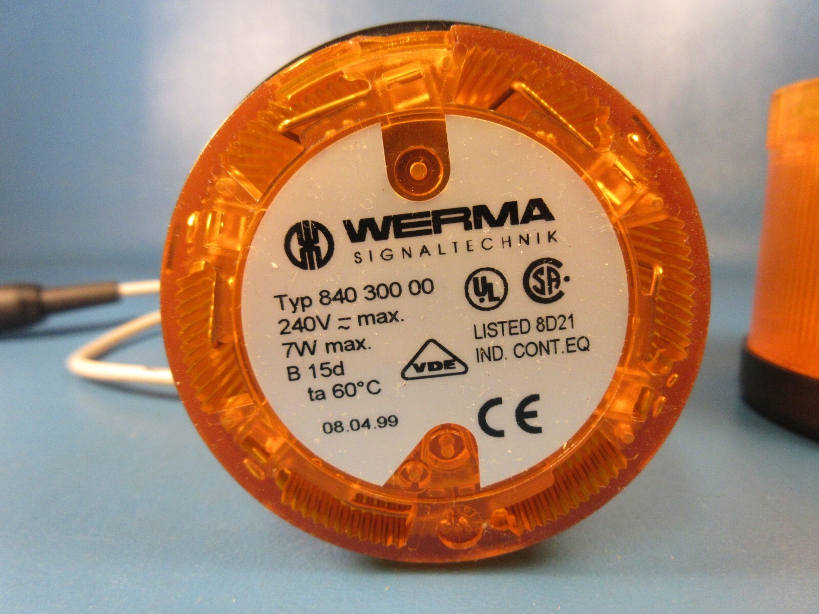 WERMA 975 840 00, IP54, AMBER SIGNALING LIGHT, LASER WARNING LIGHT, 0768625