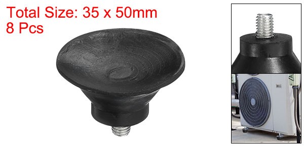 8Pcs Thread Levelling Feet, 1.97″x0.98″ with M8x10mm Studs, Black