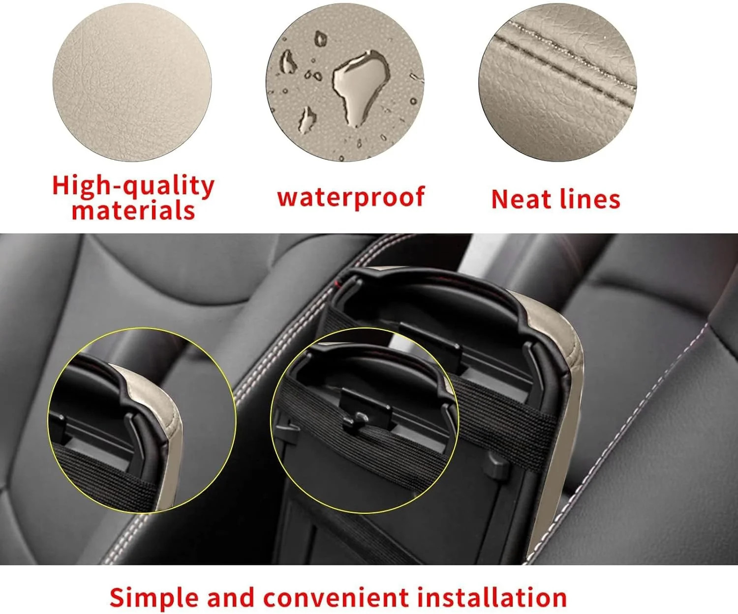 Center Console Armrest Cover for Hyundai Tucson 2016-2021 Durable Beige Color
