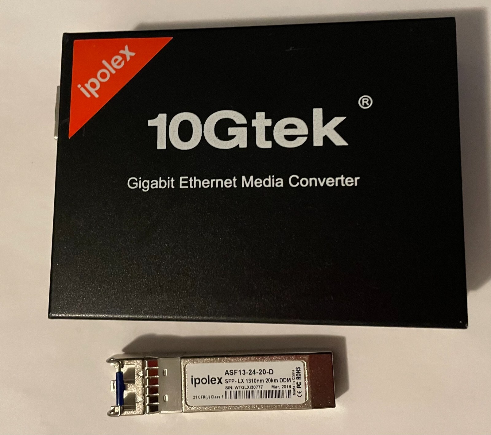 IPOLEX A7S2-33-1GX1GT-SFP/GT3 10GTEK SFP MEDIA CONVERTER WITH SFP TRANSCEIVER