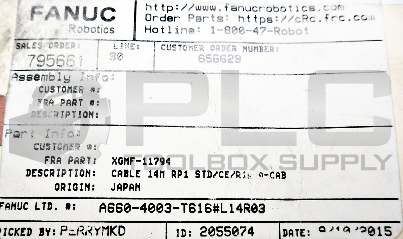NEW FANUC A660-4003-T616#L14R03 CABLE 14M RP1 STD/CE/RI A – CAB A660-4003-T616