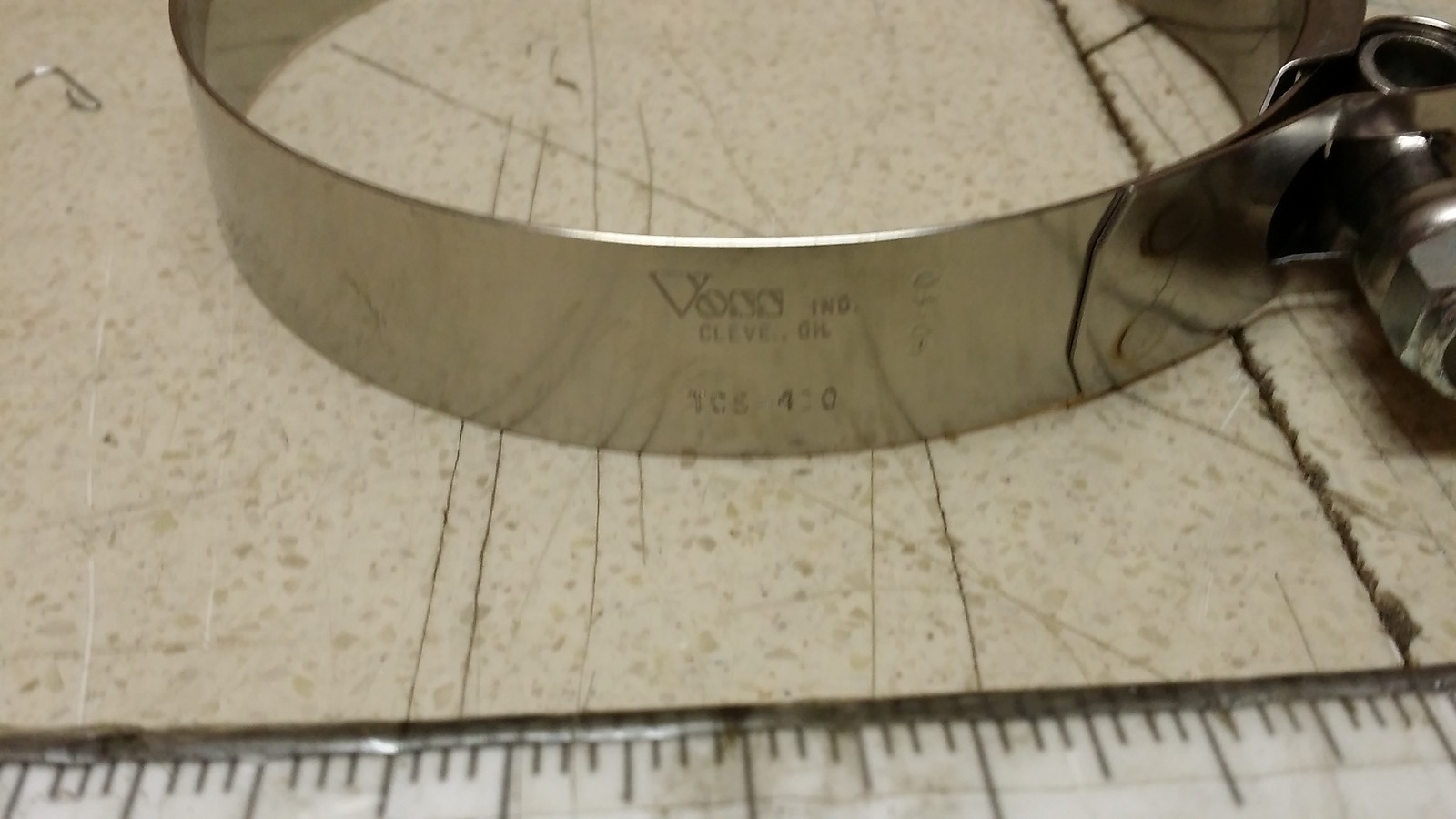 NOS Voss TCS-400 4″ x 3/4″ T-Band Stainless Steel Hose Clamp 119482-17 7220