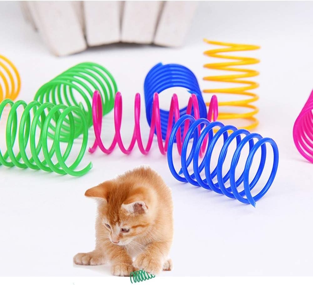 Cat Spring Toy (60 Pack), Cat Kittens Toys Plastic Coil Spiral Springs for Swatt