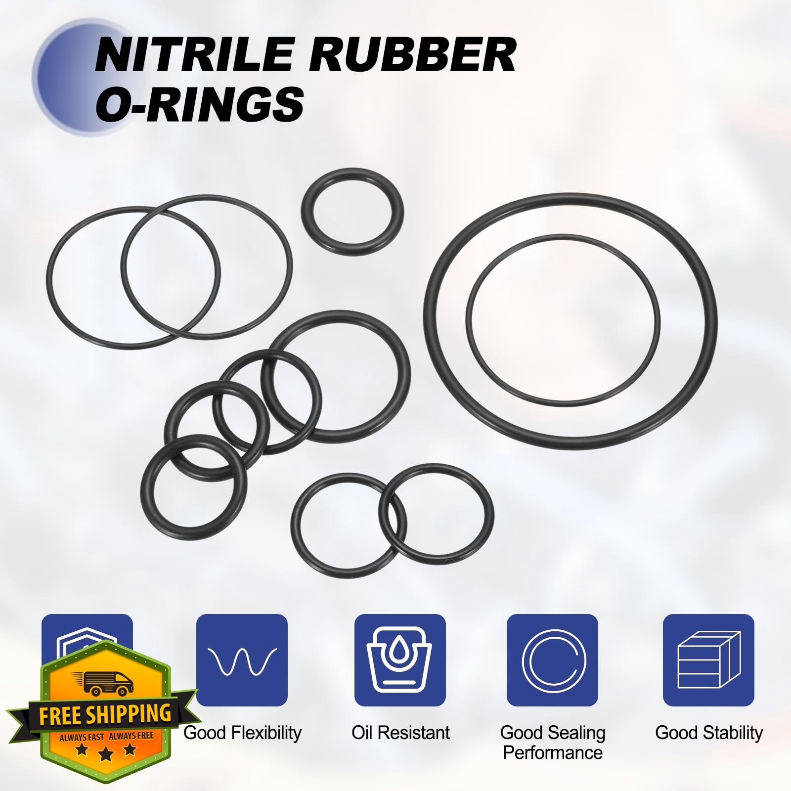 uxcell 8Pcs Nitrile O-Rings 3-3/4″ ID x 3-15/16″ OD