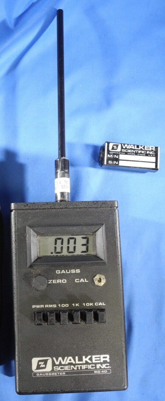 Walker Scientific MG-4D Portable Gaussmeter w Broken Probe MG-4D &ZG-1.