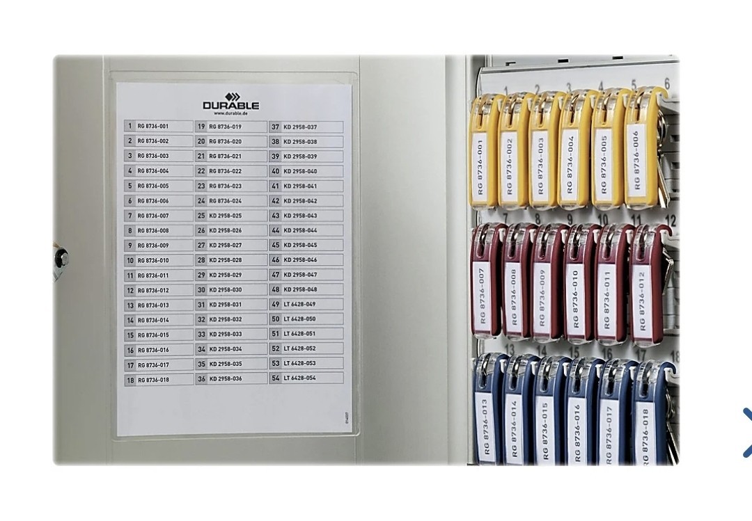DURABLE 195323 Key Box, 54 Keys, Single Key, Aluminum