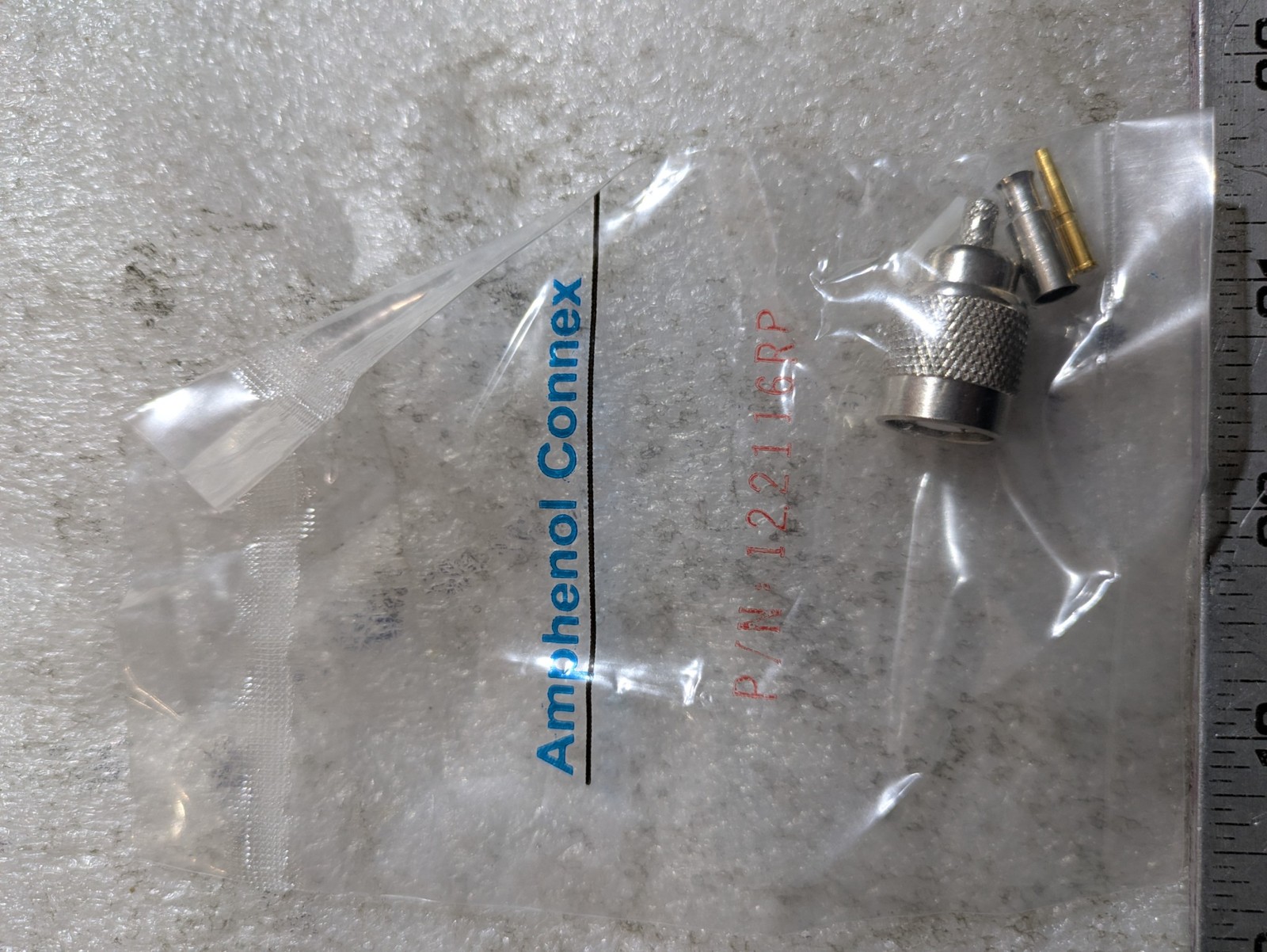 Amphenol RF 122116RP RP‑TNC 50Ω Coaxial Connector Plug Straight Crimp Cable