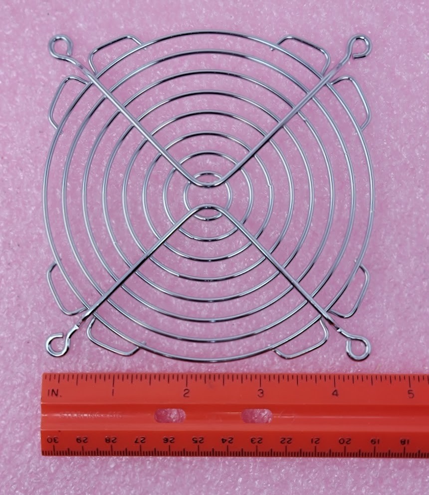 Lot of 8 – Qualtek – 08128 – 120mm Wire Form Fan Finger Guard, Bright Nickel