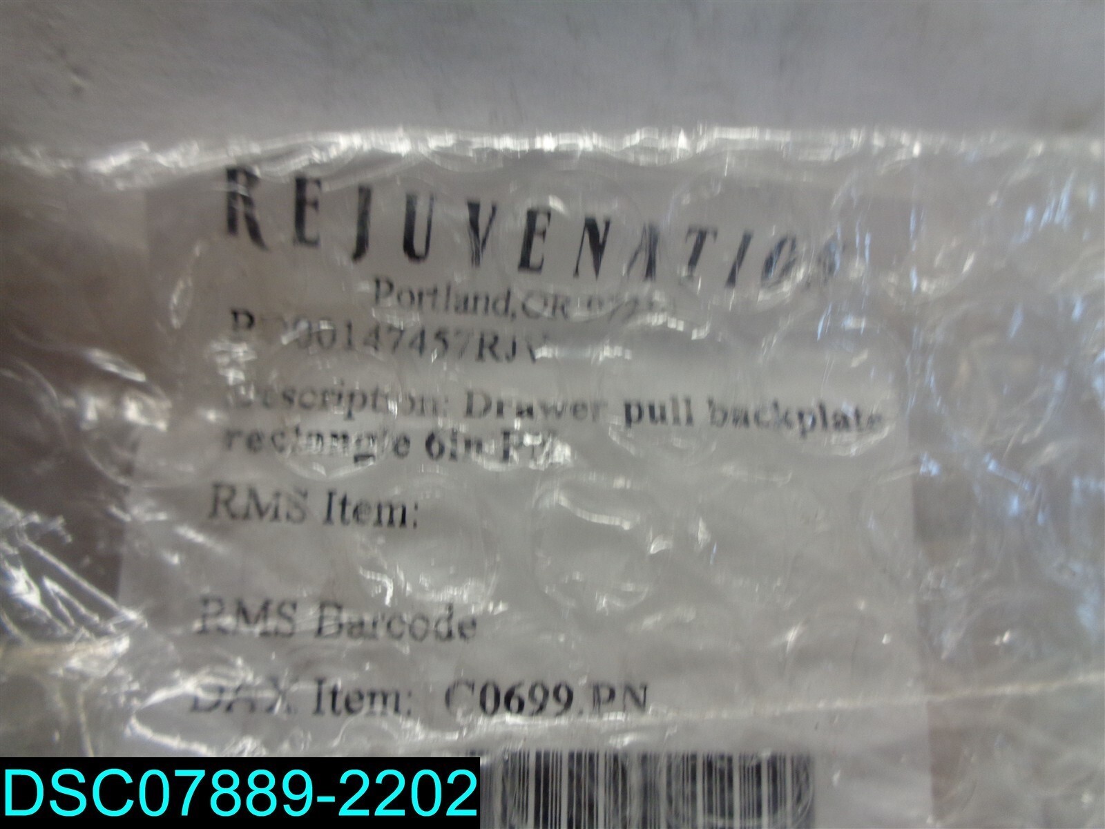 REJUVENATION DRAWER PULL BACKPLATE 6″ SILVER PO00147457RJV