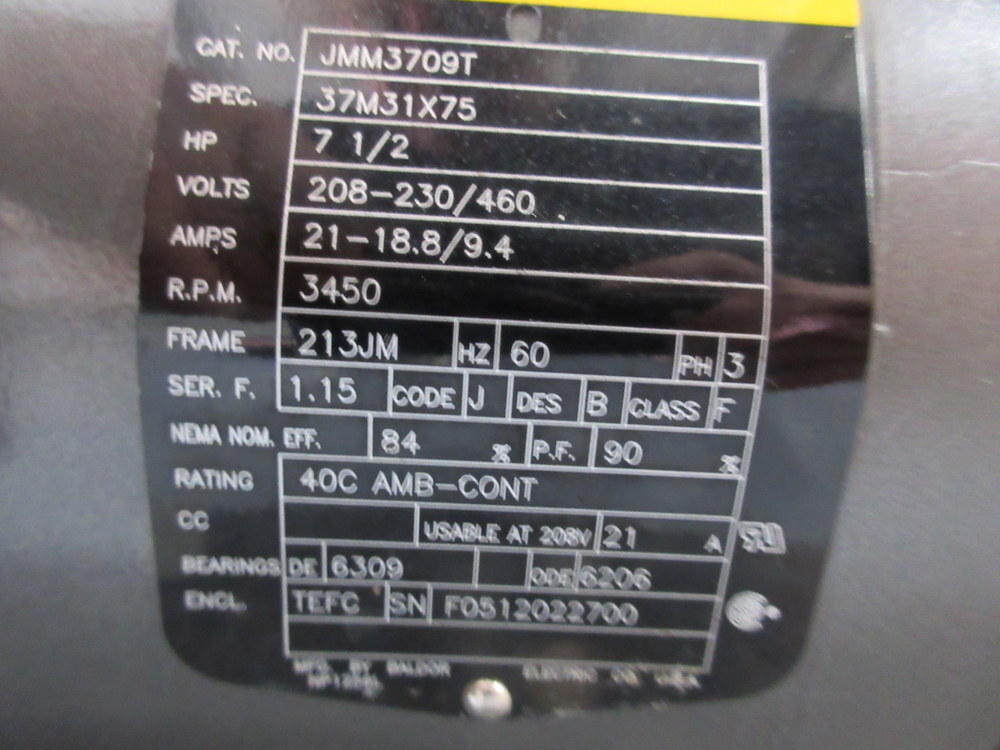 Baldor Reliance JMM3709T Pump Motor